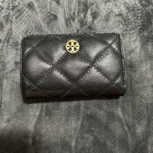 Tory Burch Black Quilted Leather Wallet